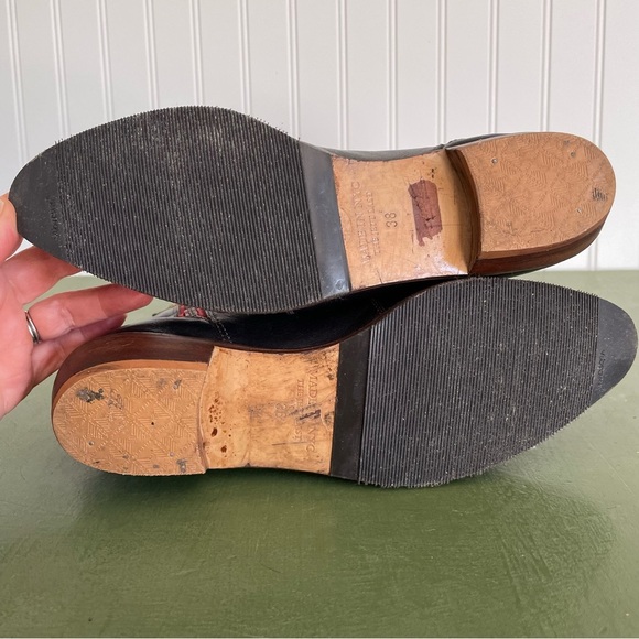 Modern Vice Classic JETT Two-Tone Kiltie Boots in Black & Red Leather *USA* - Picture 4 of 11